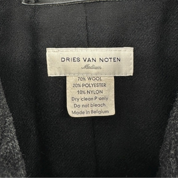 [sold] Dries Van Noten Charcoal Dark Gray Single Breasted Wool Blend Car Coat - Picture 6 of 7